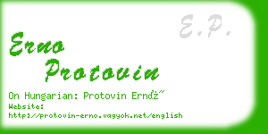 erno protovin business card